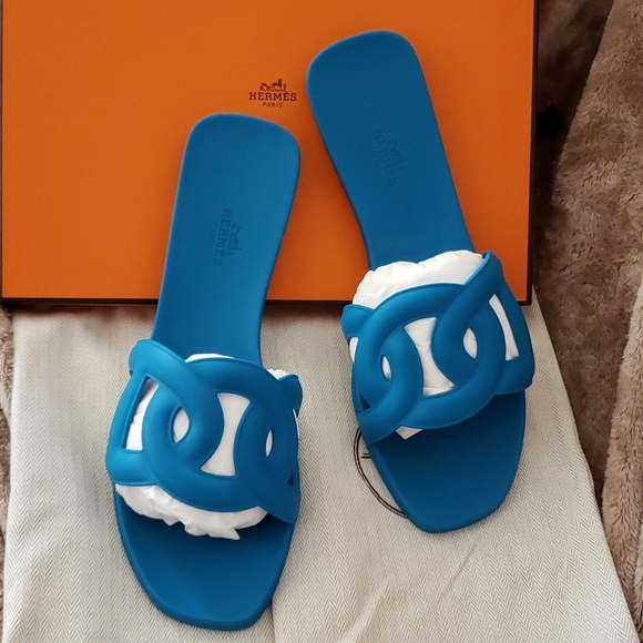 Hermes Aloha Rubber Sandal Size 40/10 Vivid… - Picture 4 of 14